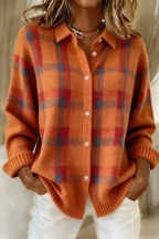 CEVAIA | CHECKED KNIT CARDIGAN