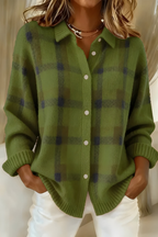 CEVAIA | CHECKED KNIT CARDIGAN