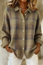 CEVAIA | CHECKED KNIT CARDIGAN