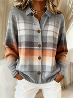 CEVAIA | CHECKED KNIT CARDIGAN