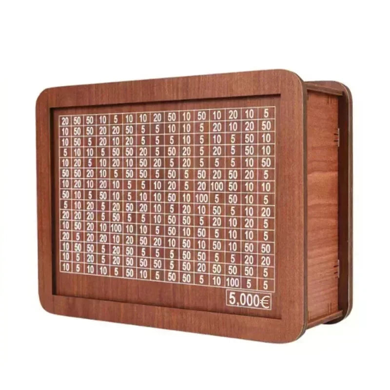 Wooden Money Box with 2026 Savings Goals – Holds 1000 to 10,000 GBP By Londonpieces