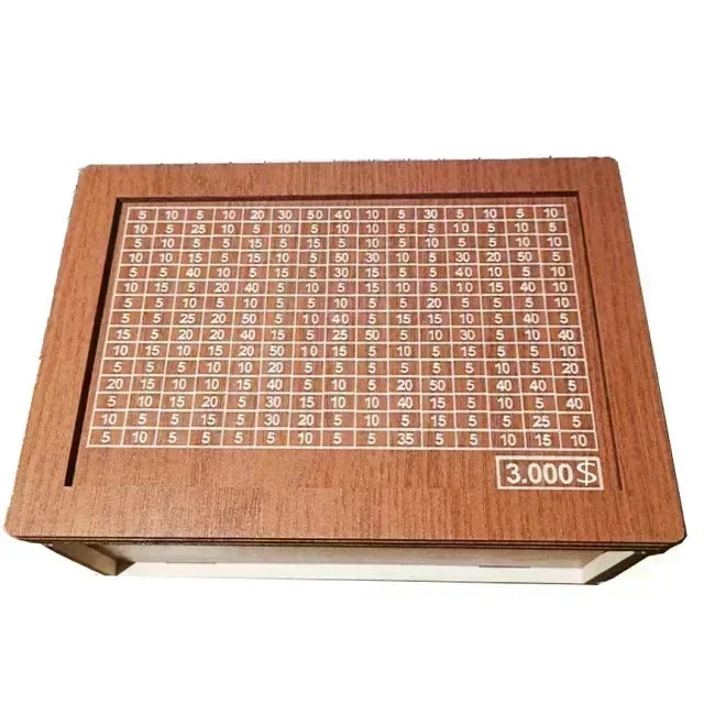 Wooden Money Box with 2026 Savings Goals – Holds 1000 to 10,000 GBP By Londonpieces