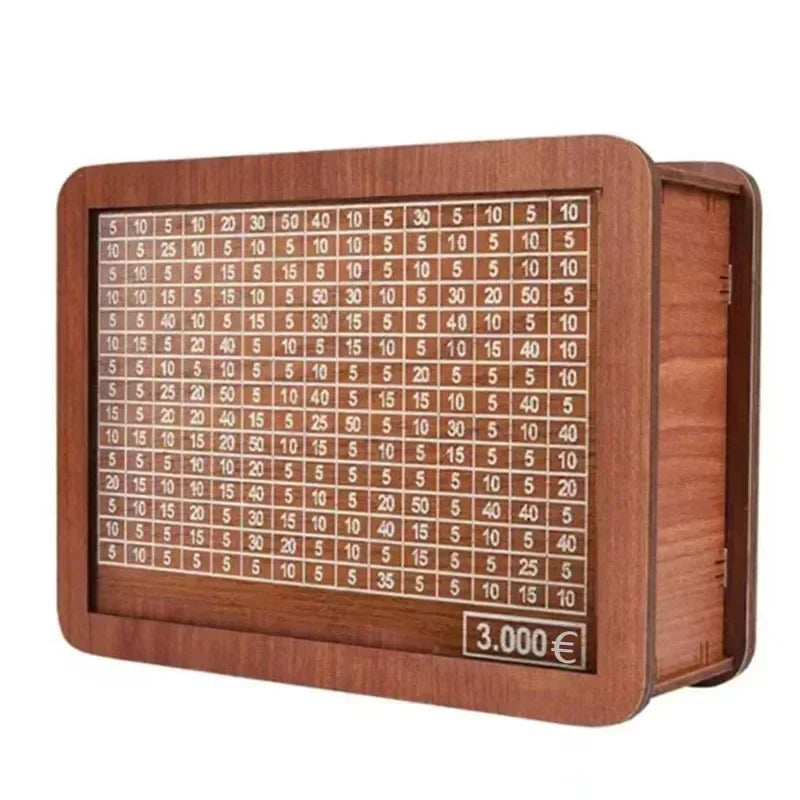 Wooden Money Box with 2026 Savings Goals – Holds 1000 to 10,000 GBP By Londonpieces