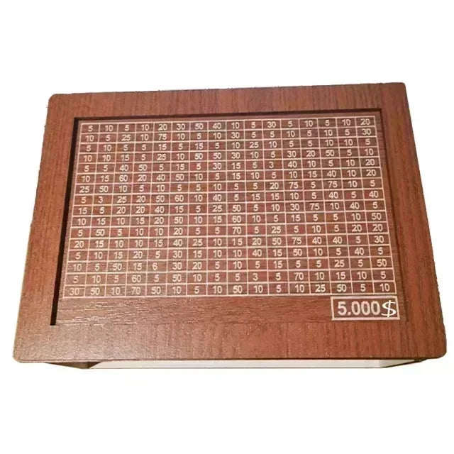 Wooden Money Box with 2026 Savings Goals – Holds 1000 to 10,000 GBP By Londonpieces