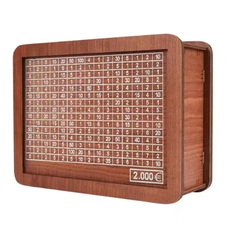 Wooden Money Box with 2026 Savings Goals – Holds 1000 to 10,000 GBP By Londonpieces