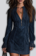 CEVAIA | BLUE SUEDE MINI DRESS